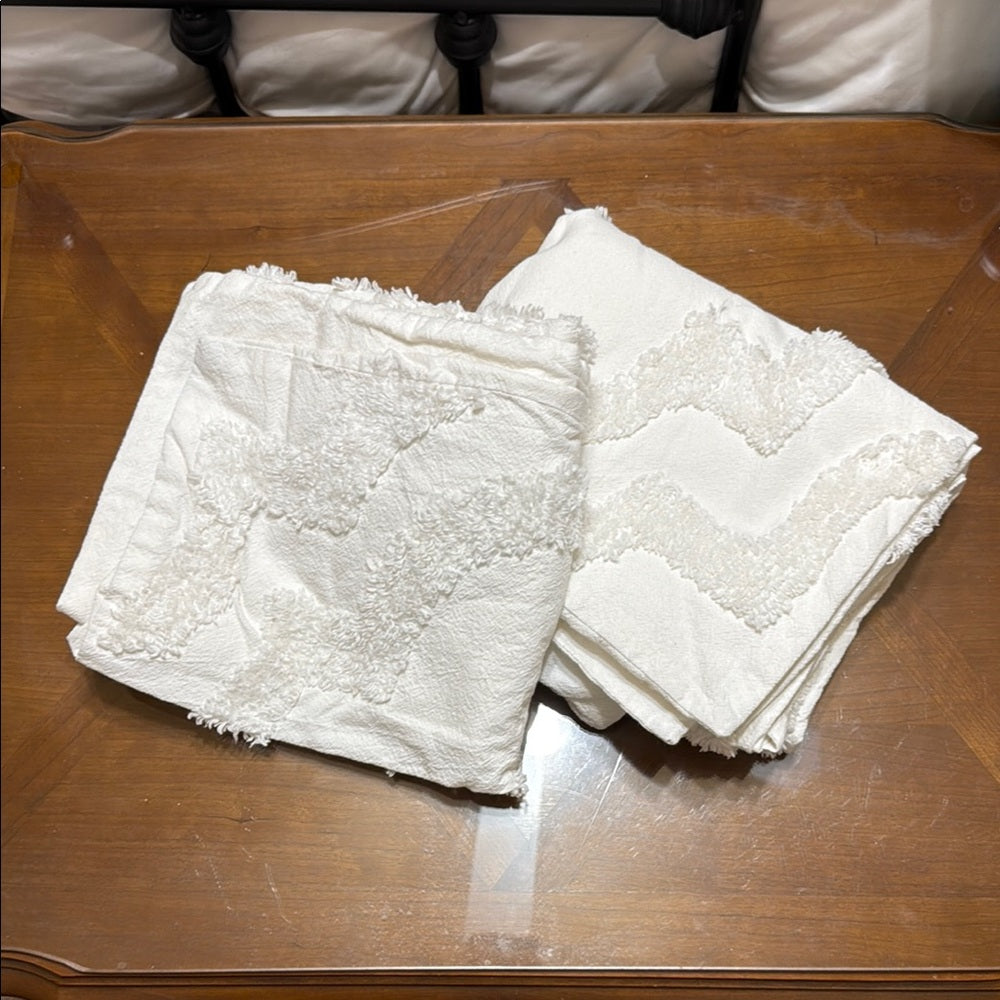 White New Chenille Pillow Covers