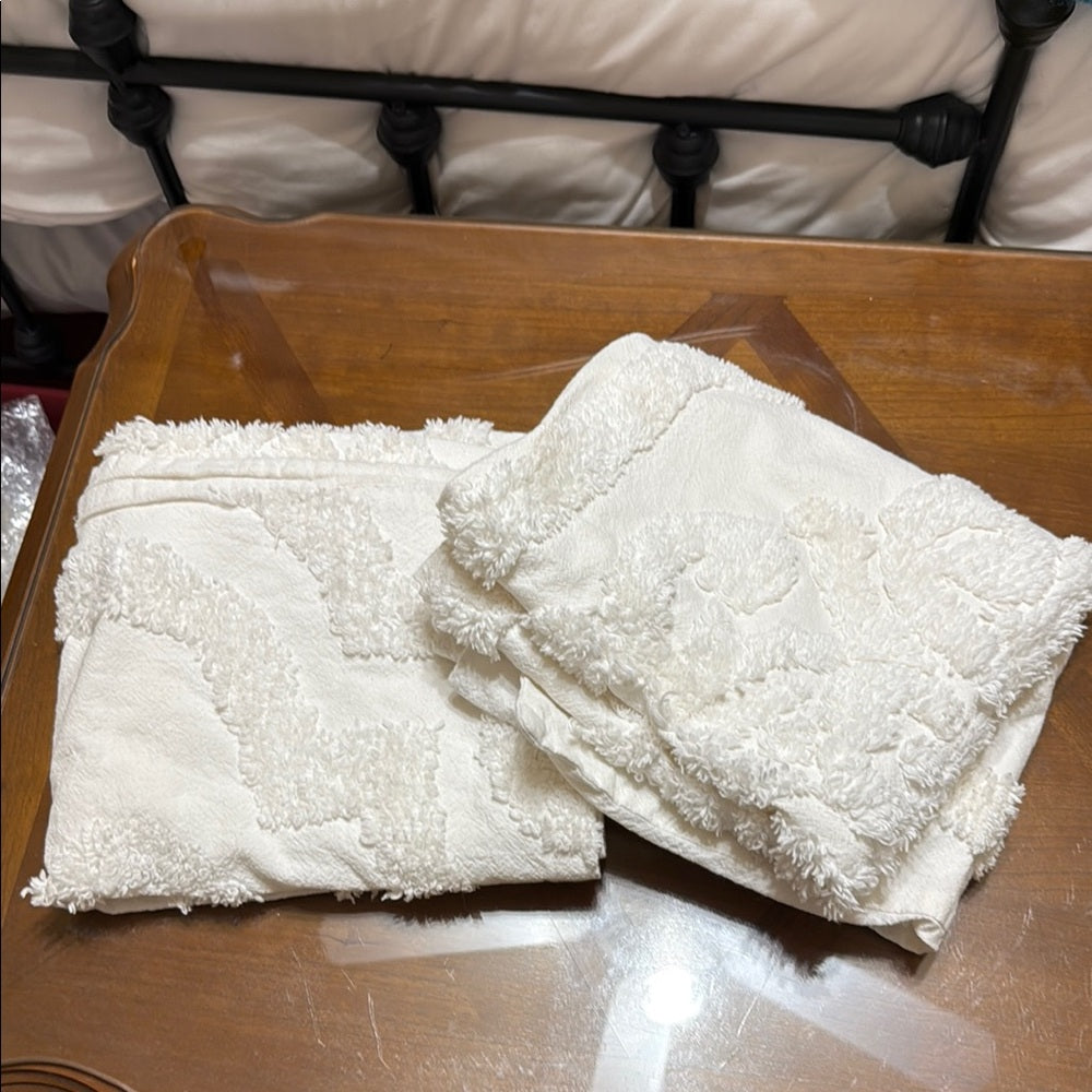 White New Chenille Pillow Covers