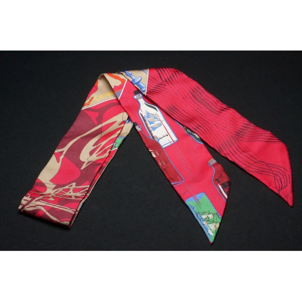 Hermes Calache Mors et Bouteilles Twilly Scarf