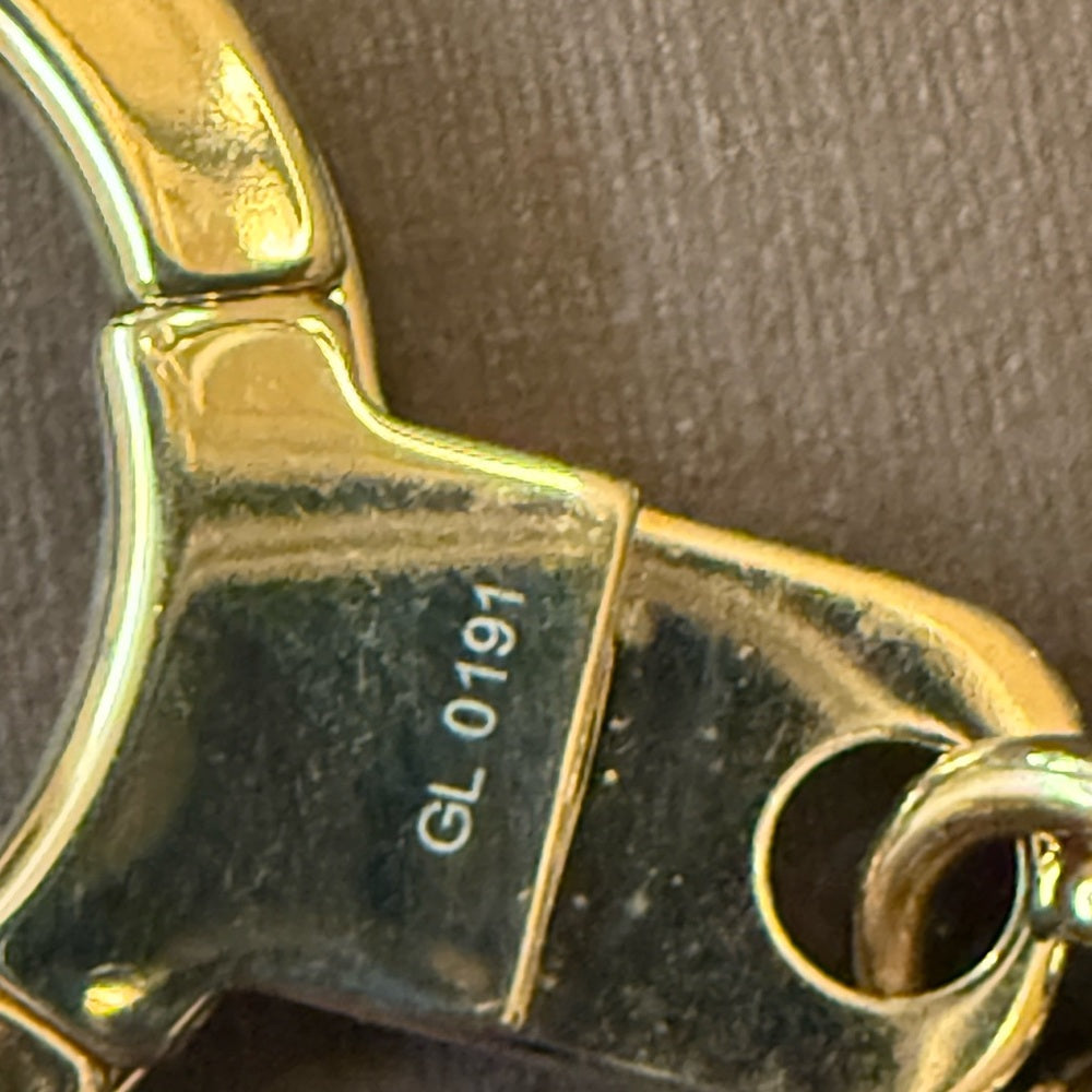 New Louis Vuitton Porte Cles Cabochon Gold Bag Charm