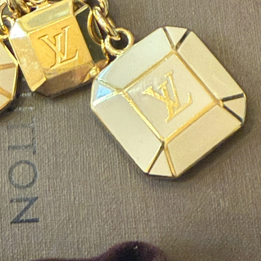New Louis Vuitton Porte Cles Cabochon Gold Bag Charm