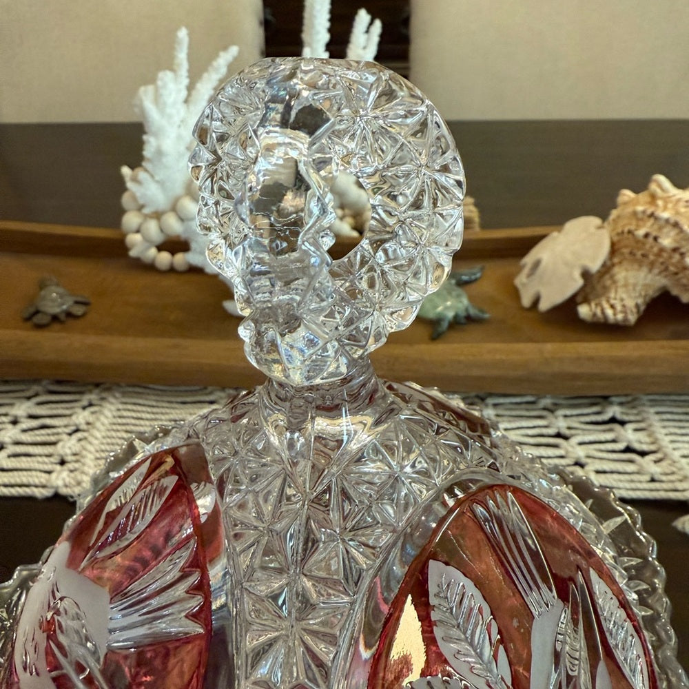 Hofbauer Red Bird Crystal Dish