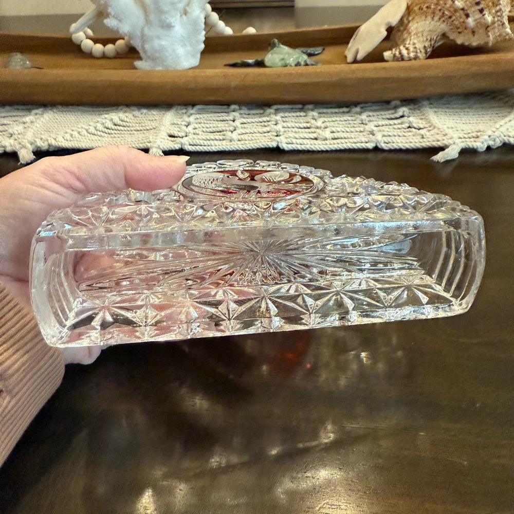 Hofbauer Red Bird Crystal Napkin Holder