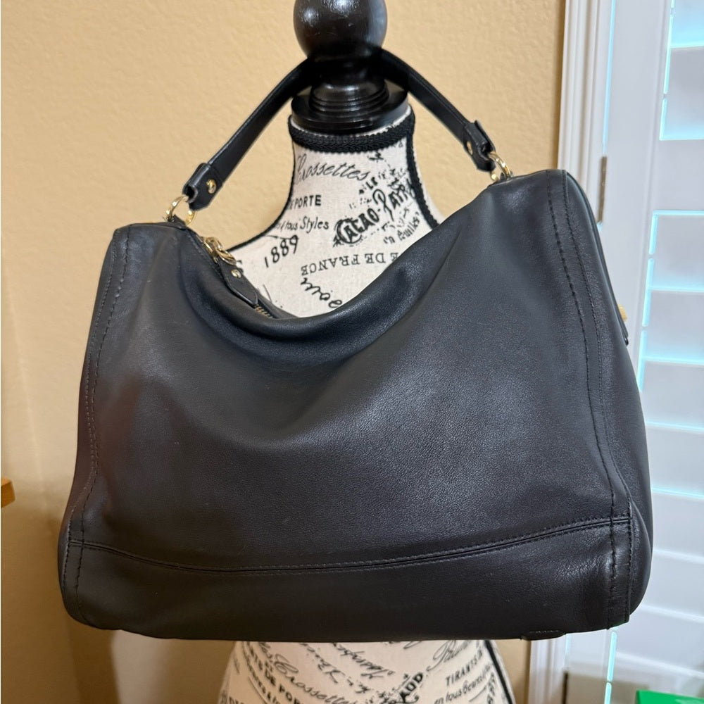 Salvatore Ferragamo Black Leather Hobo Bag with Free Ferragamo Wallet