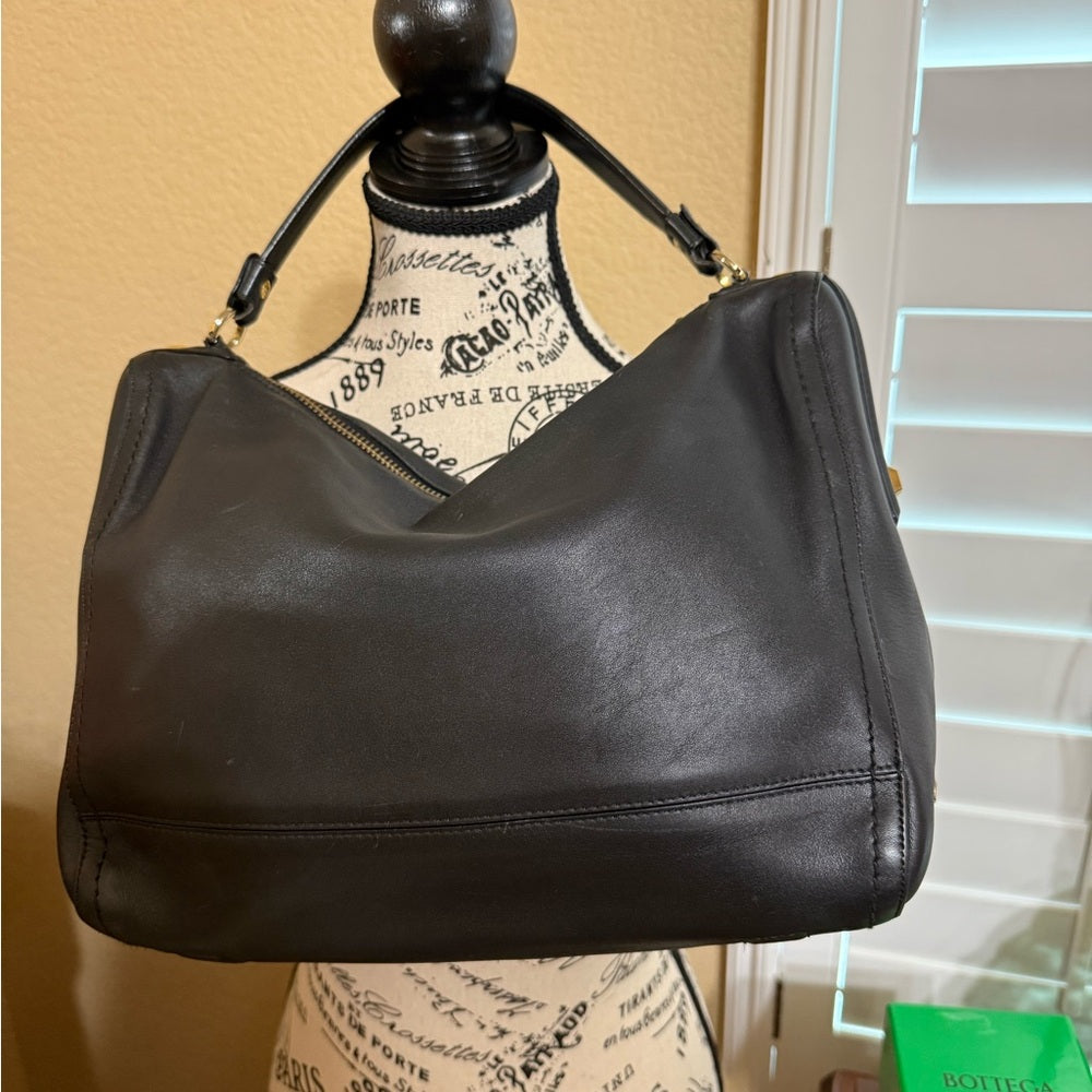Salvatore Ferragamo Black Leather Hobo Bag with Free Ferragamo Wallet