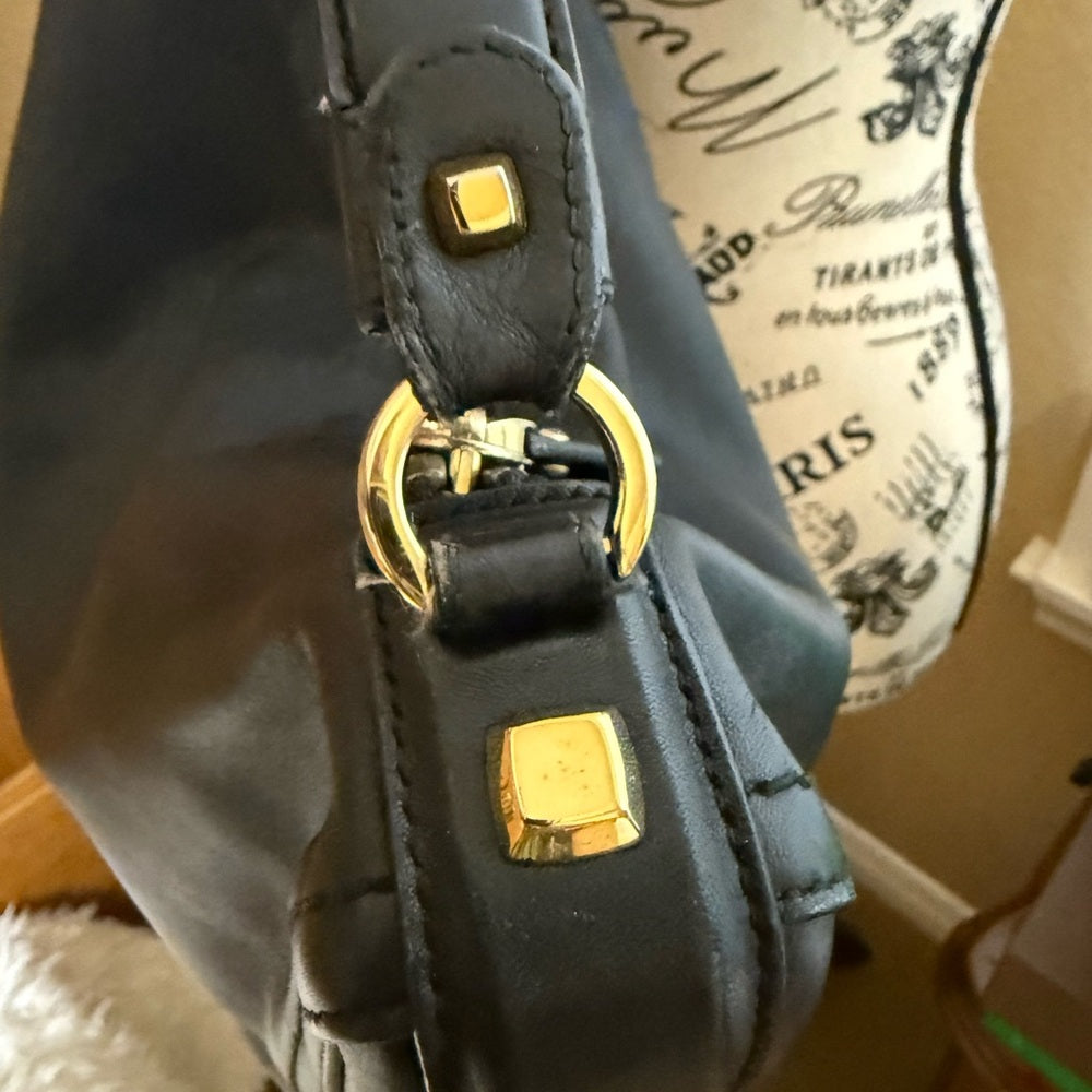 Salvatore Ferragamo Black Leather Hobo Bag with Free Ferragamo Wallet