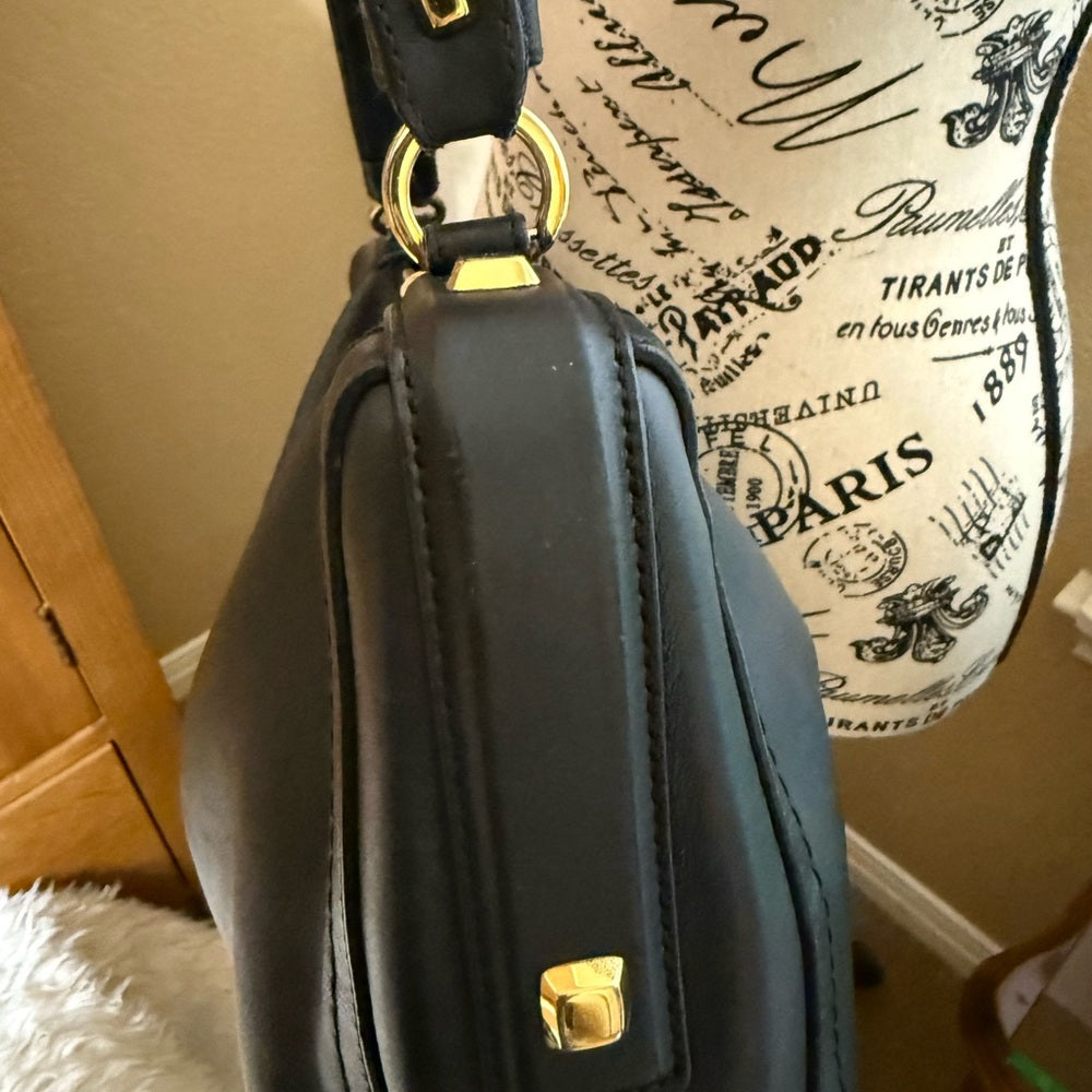Salvatore Ferragamo Black Leather Hobo Bag with Free Ferragamo Wallet