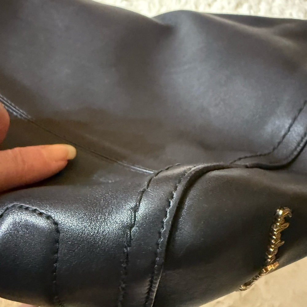 Salvatore Ferragamo Black Leather Hobo Bag with Free Ferragamo Wallet