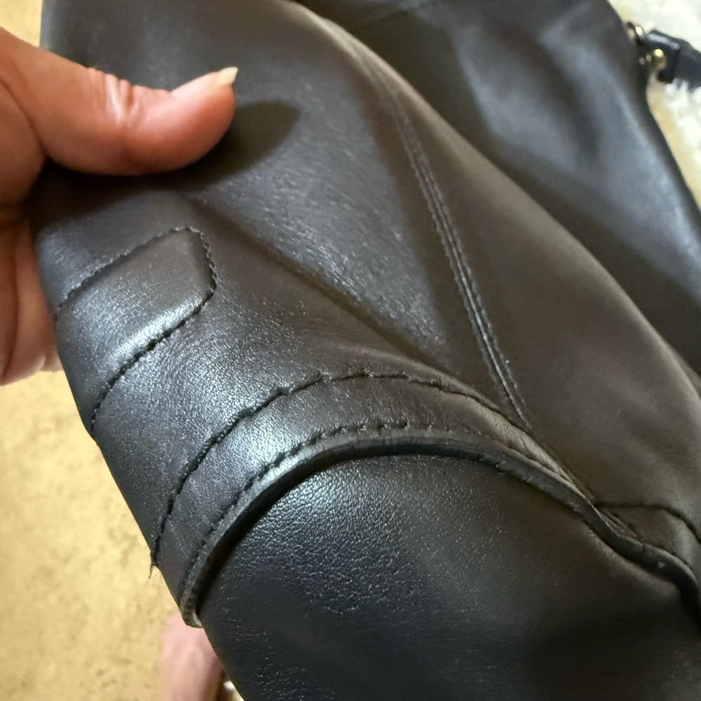 Salvatore Ferragamo Black Leather Hobo Bag with Free Ferragamo Wallet