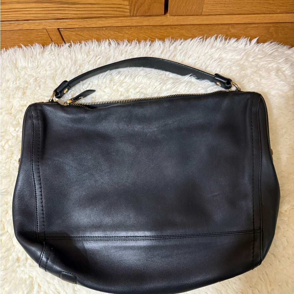 Salvatore Ferragamo Black Leather Hobo Bag with Free Ferragamo Wallet