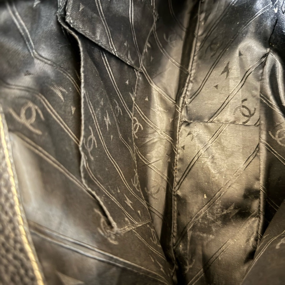 Chanel Black LAX Caviar Leather Hobo Bag