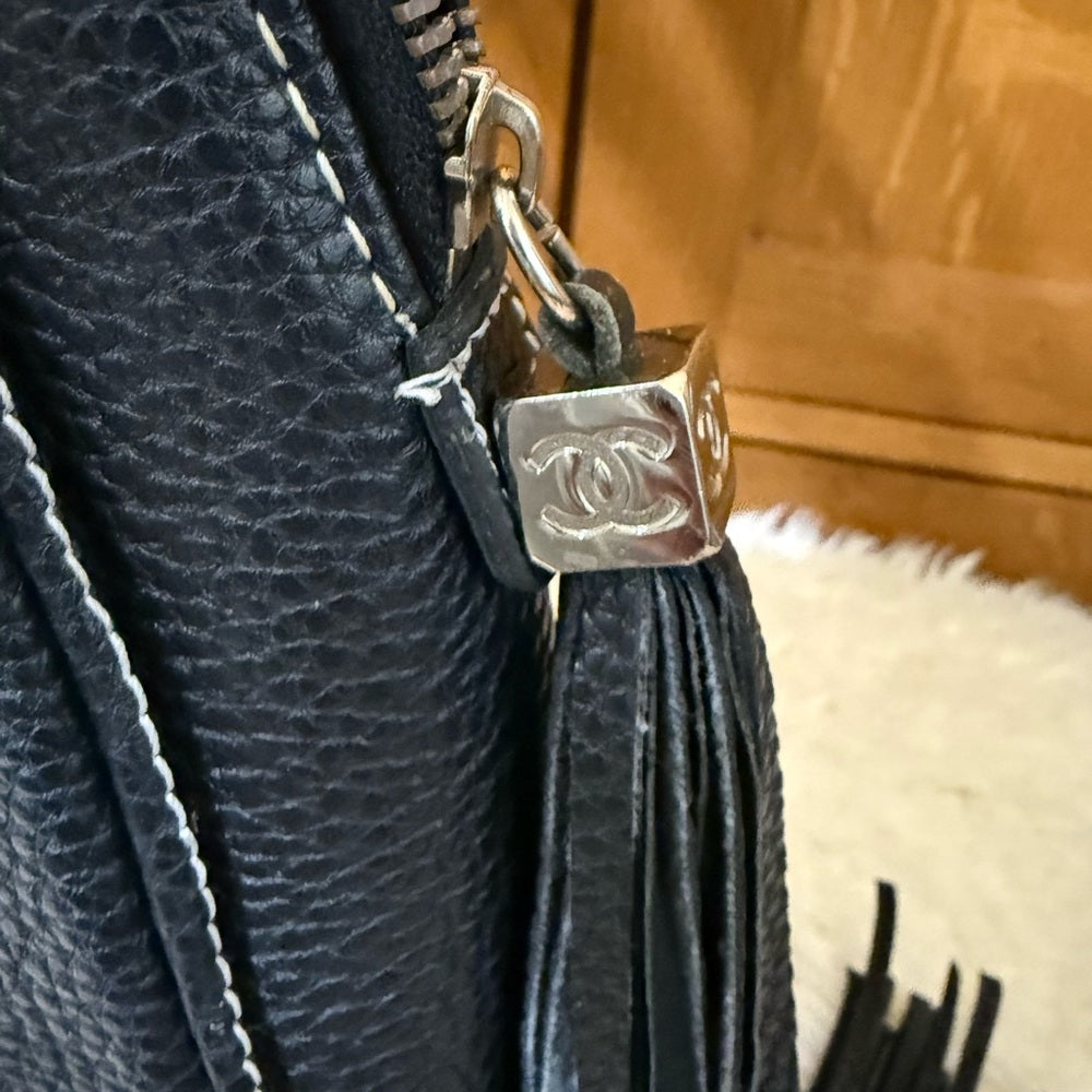 Chanel Black LAX Caviar Leather Hobo Bag