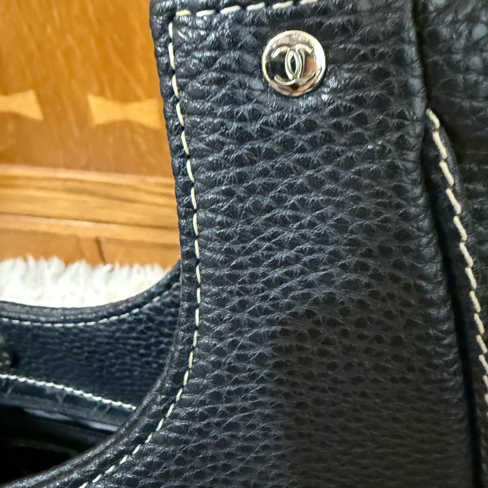 Chanel Black LAX Caviar Leather Hobo Bag