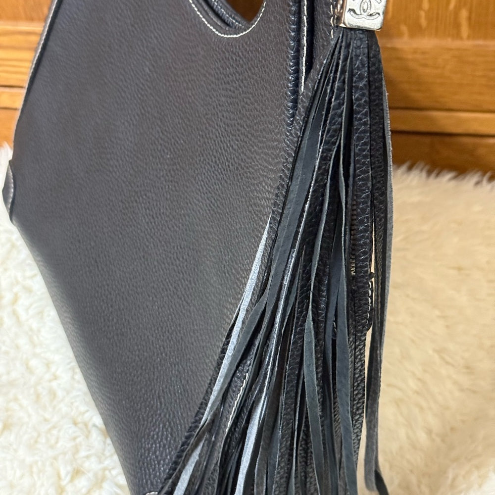 Chanel Black LAX Caviar Leather Hobo Bag