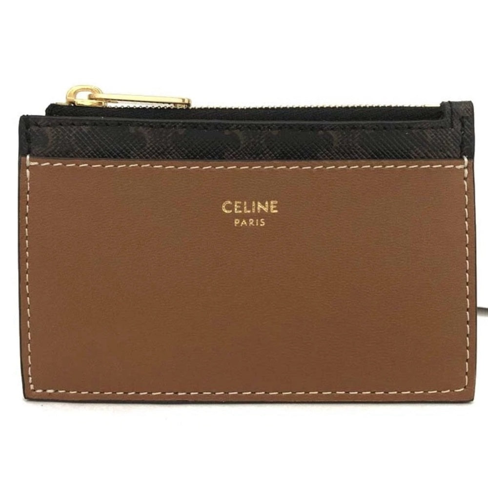 New Celine Triomphe Canvas and Lambskin Card Wallet