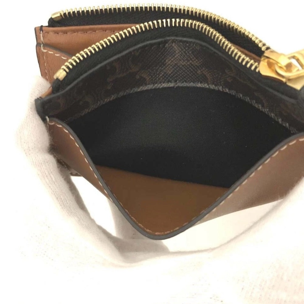 New Celine Triomphe Canvas and Lambskin Card Wallet