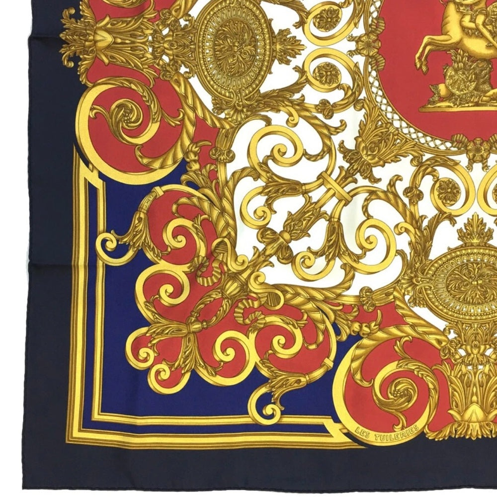 HERMES LES TUILERIES Carre 90 Silk 100% Scarf