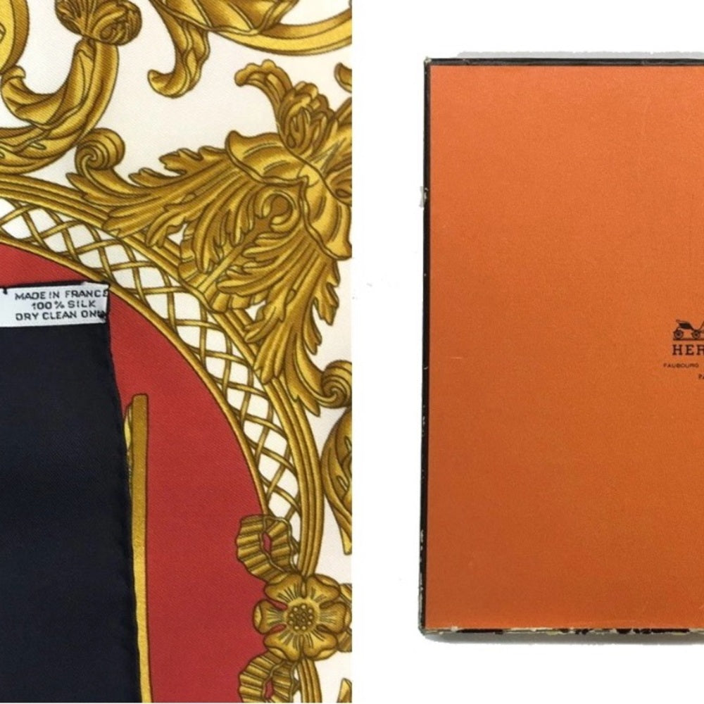 HERMES LES TUILERIES Carre 90 Silk 100% Scarf