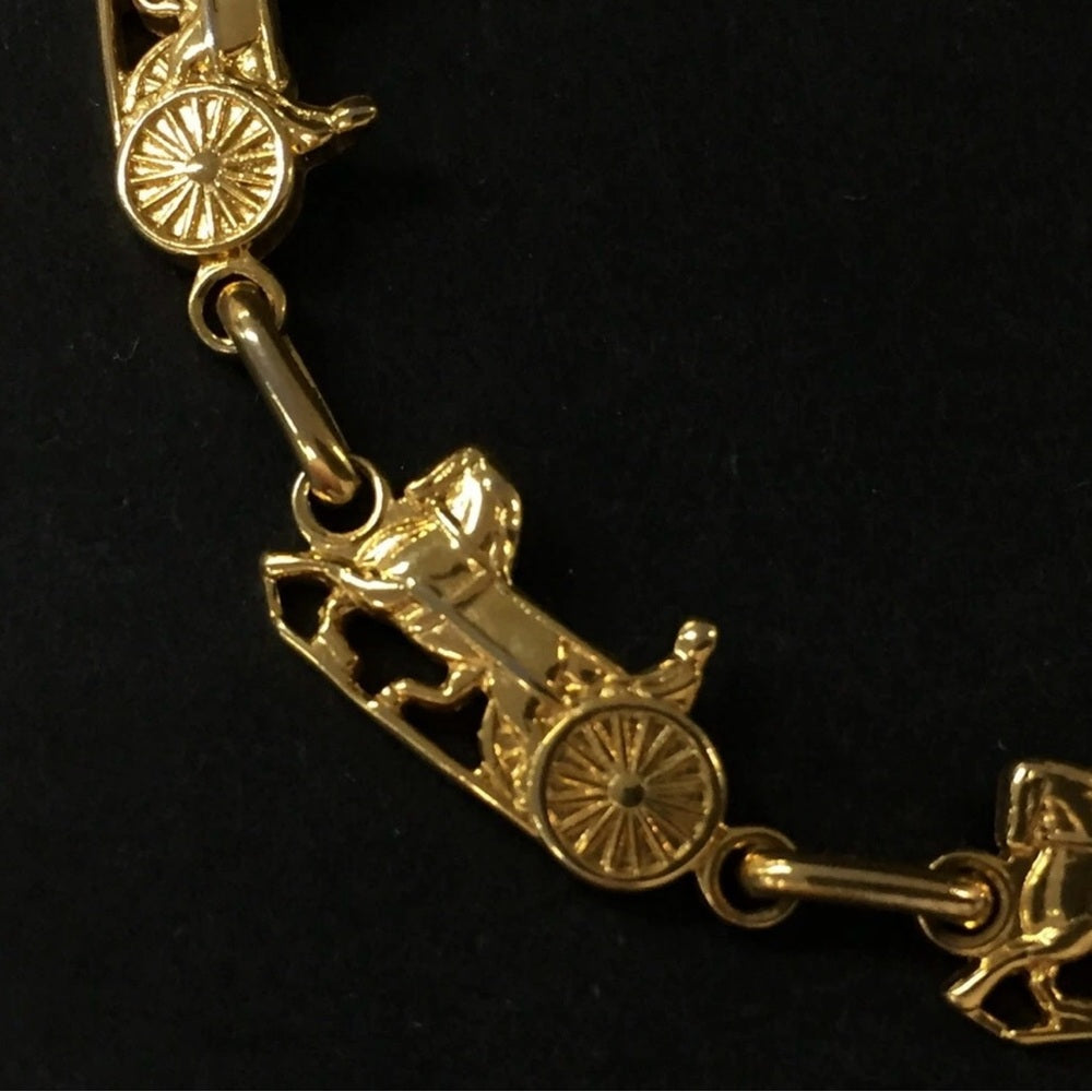 Rare Celine Gold Plated Horse Carriage Bracelet