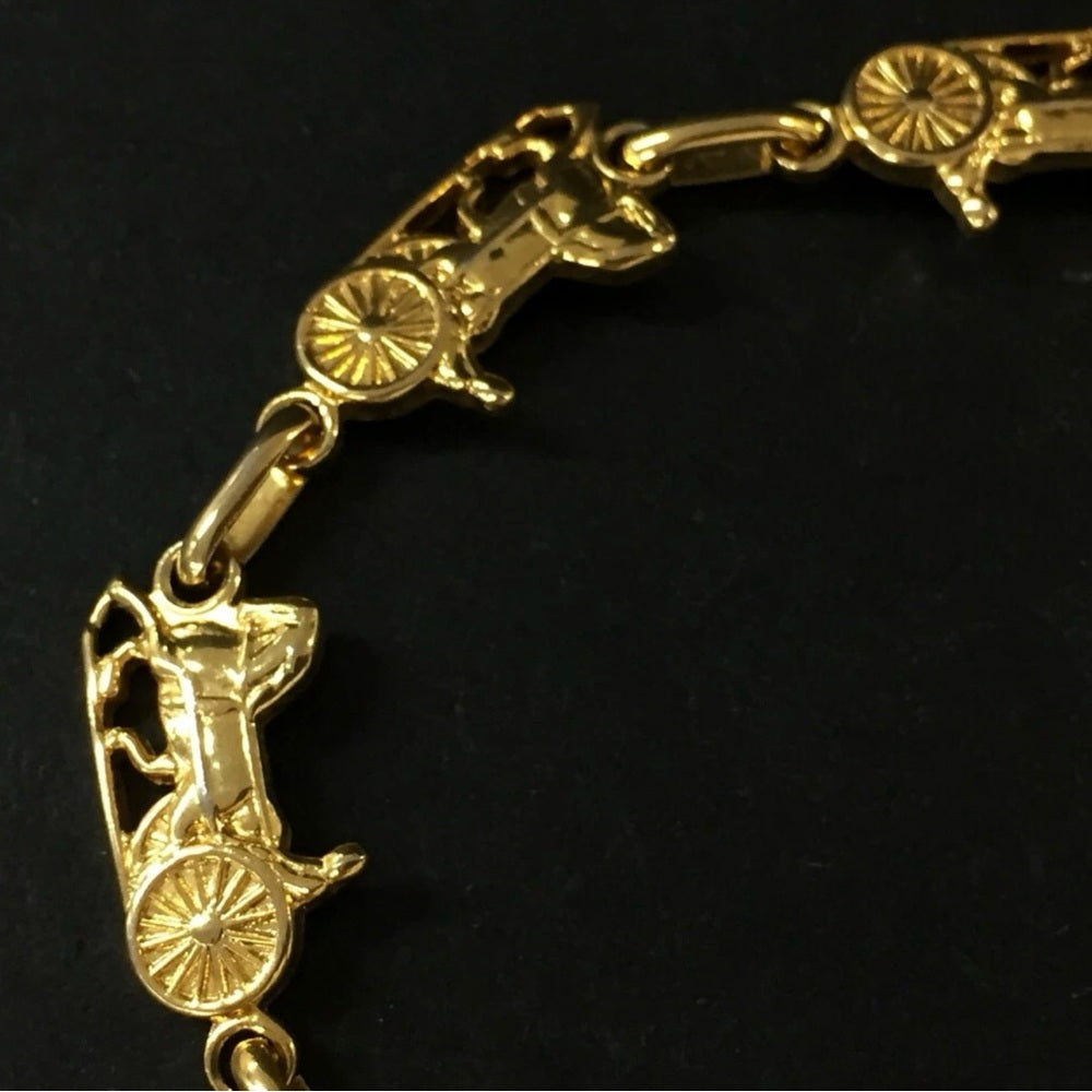 Rare Celine Gold Plated Horse Carriage Bracelet