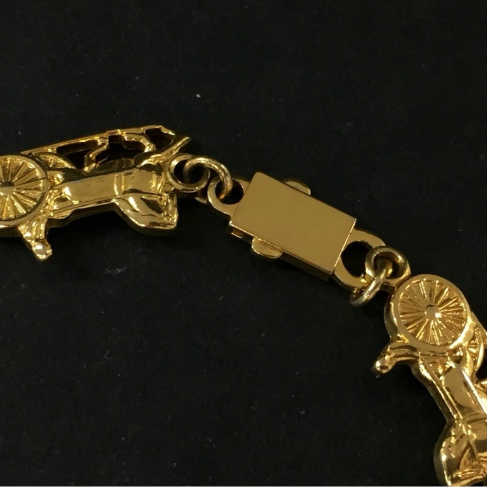 Rare Celine Gold Plated Horse Carriage Bracelet