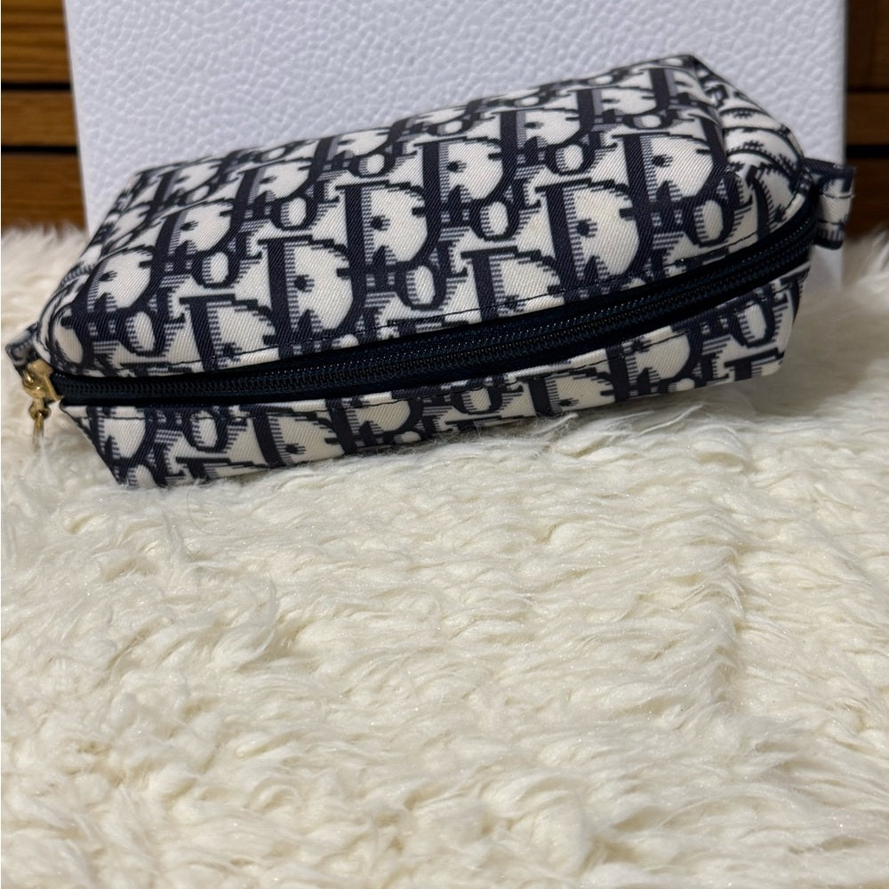 Dior Blue and White Monogram Pouch Duo