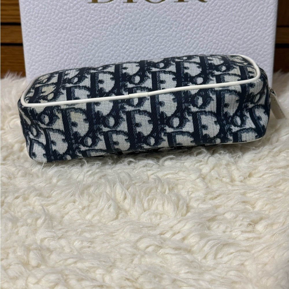 Dior Blue and White Monogram Pouch Duo