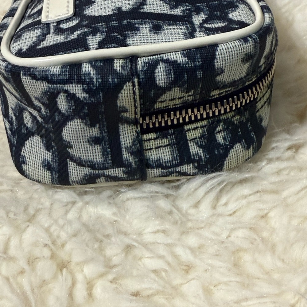 Dior Blue and White Monogram Pouch Duo