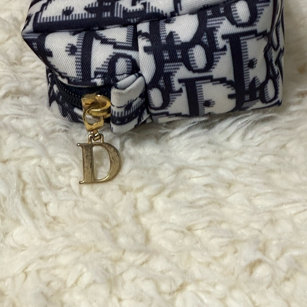 Dior Blue and White Monogram Pouch Duo