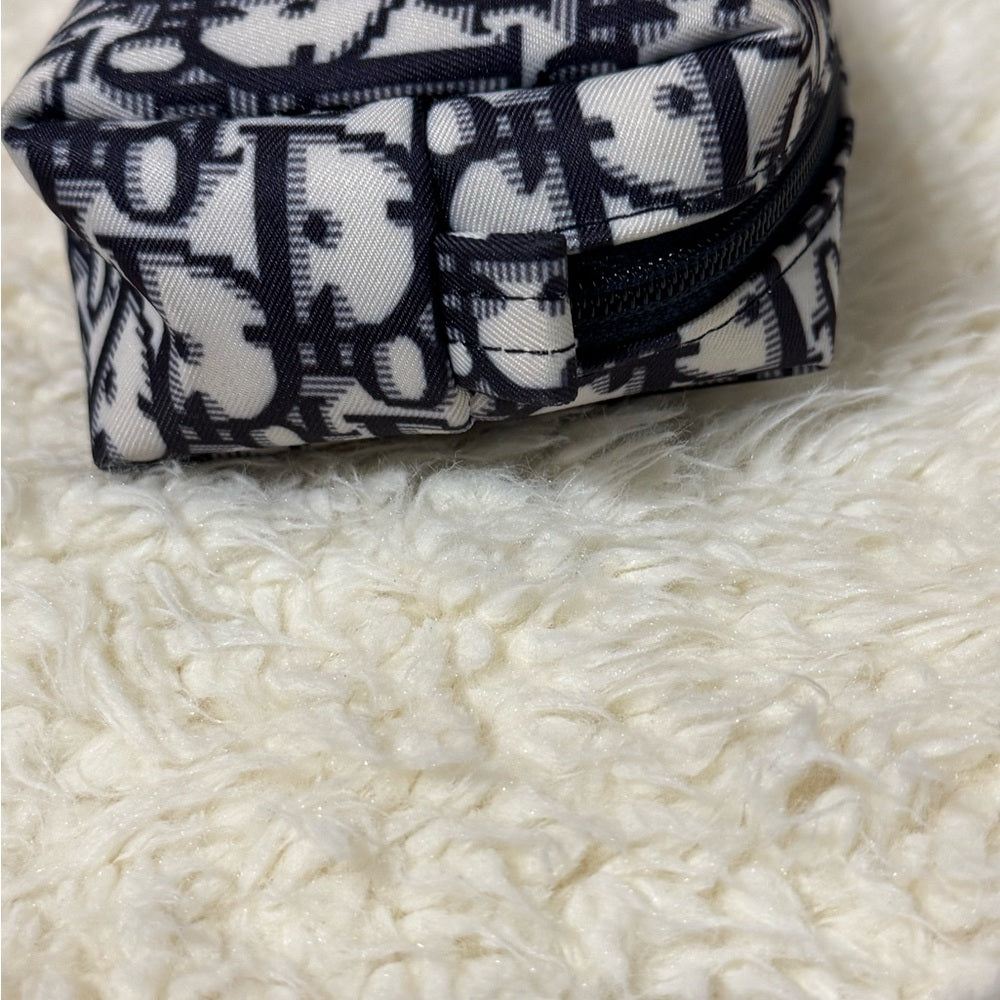 Dior Blue and White Monogram Pouch Duo