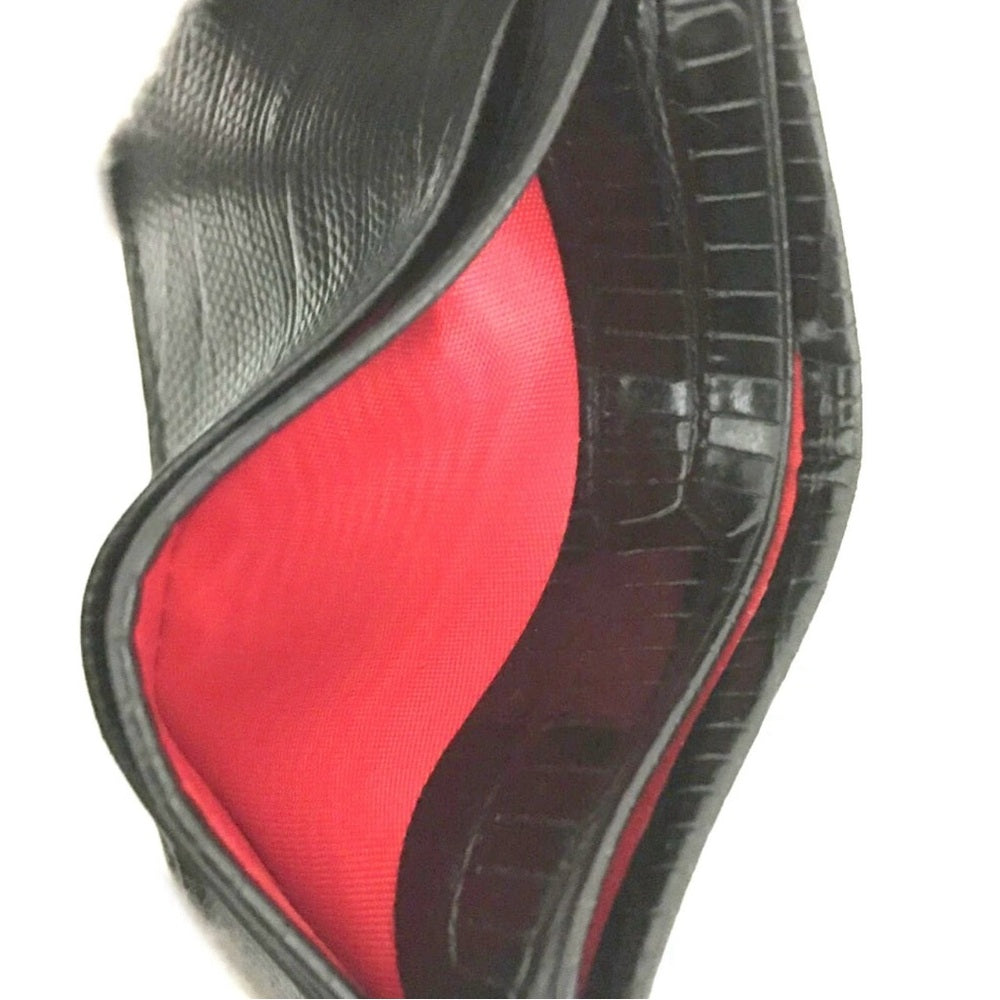 Christian Louboutin Black Leather Embossed Card Holder