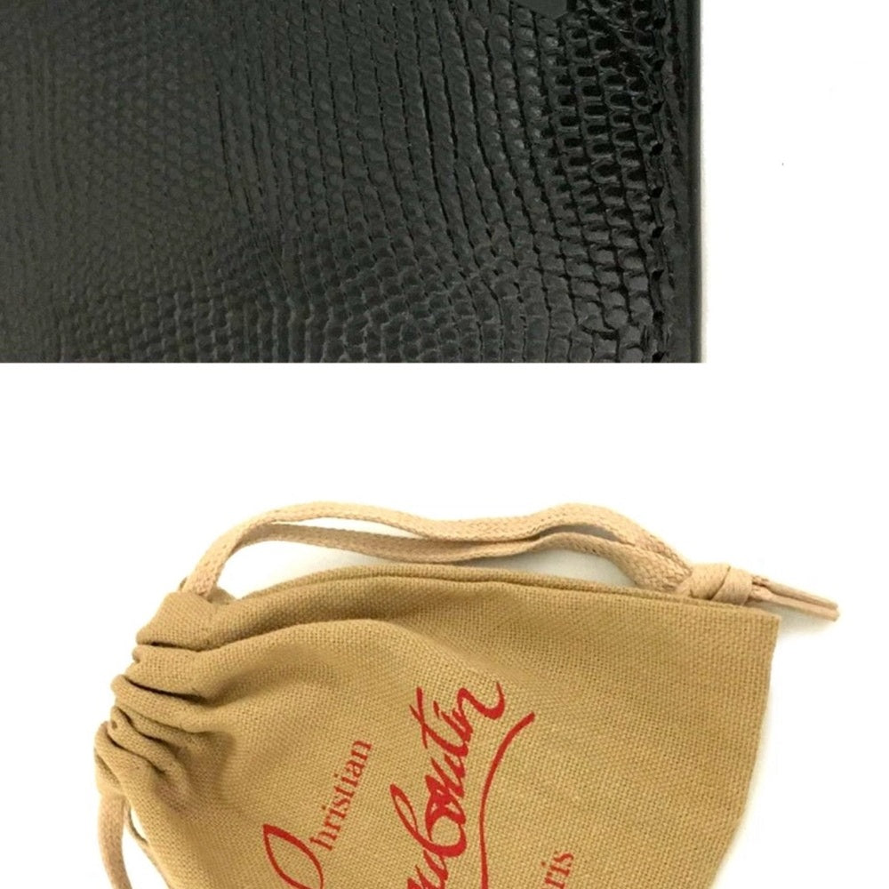 Christian Louboutin Black Leather Embossed Card Holder