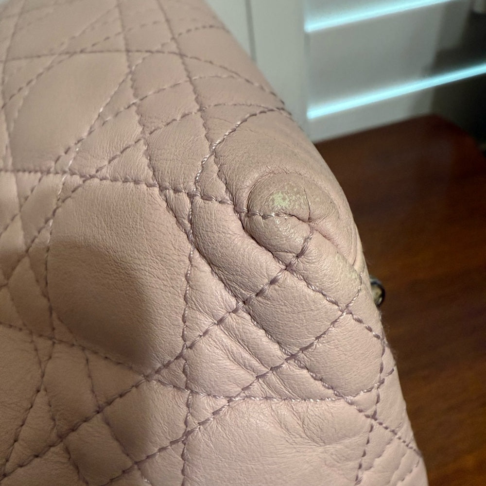 Dior Cannage Light Pink Lady Bag with Silver Hardware