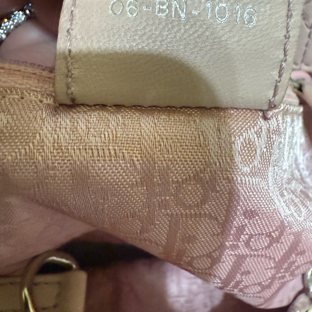 Dior Cannage Light Pink Lady Bag with Silver Hardware