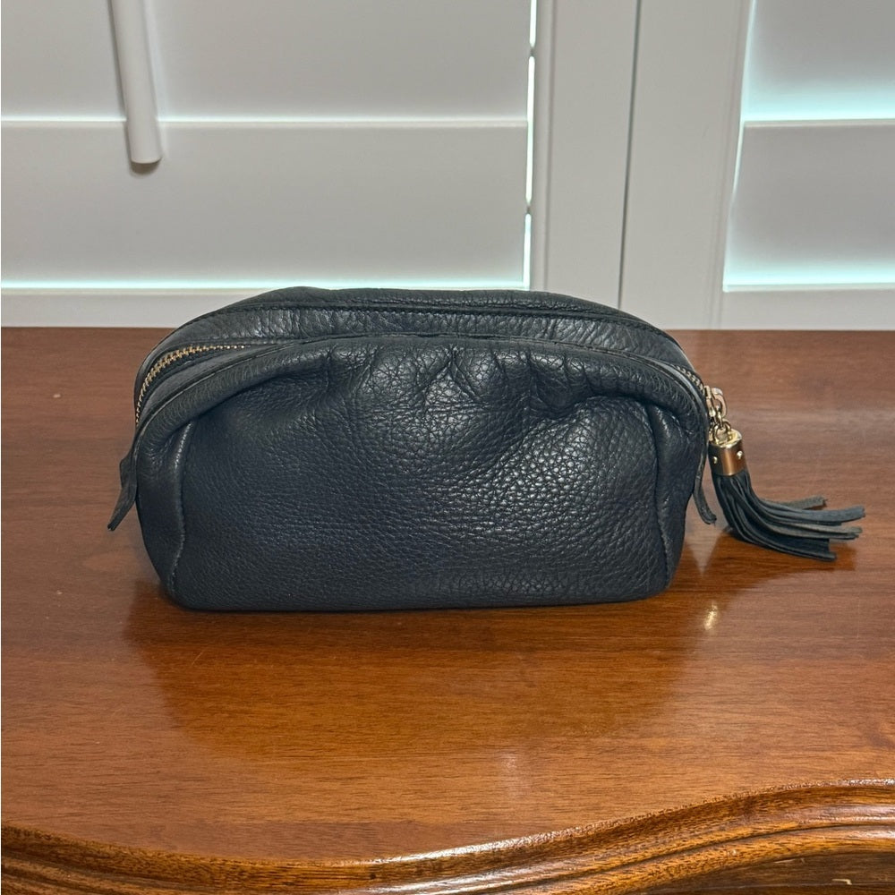 Gucci Soho GG Embossed Black Leather Makeup Bag