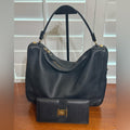 Salvatore Ferragamo Black Leather Hobo Bag with Free Ferragamo Wallet