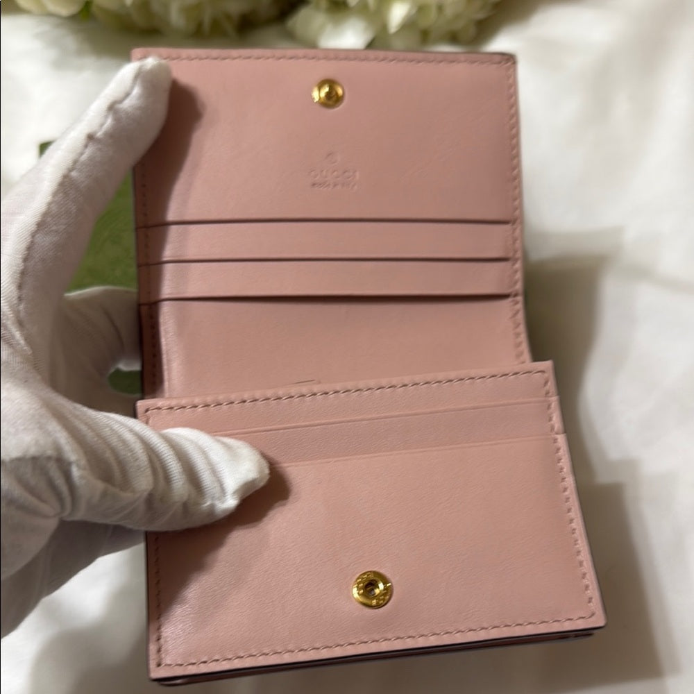 New Gucci Pink GG Matelasse Leather Bifold Wallet
