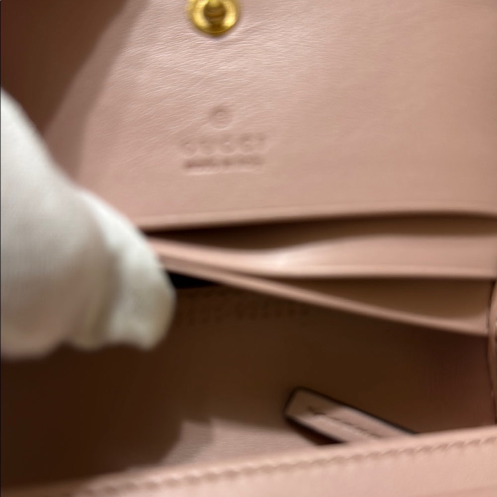 New Gucci Pink GG Matelasse Leather Bifold Wallet