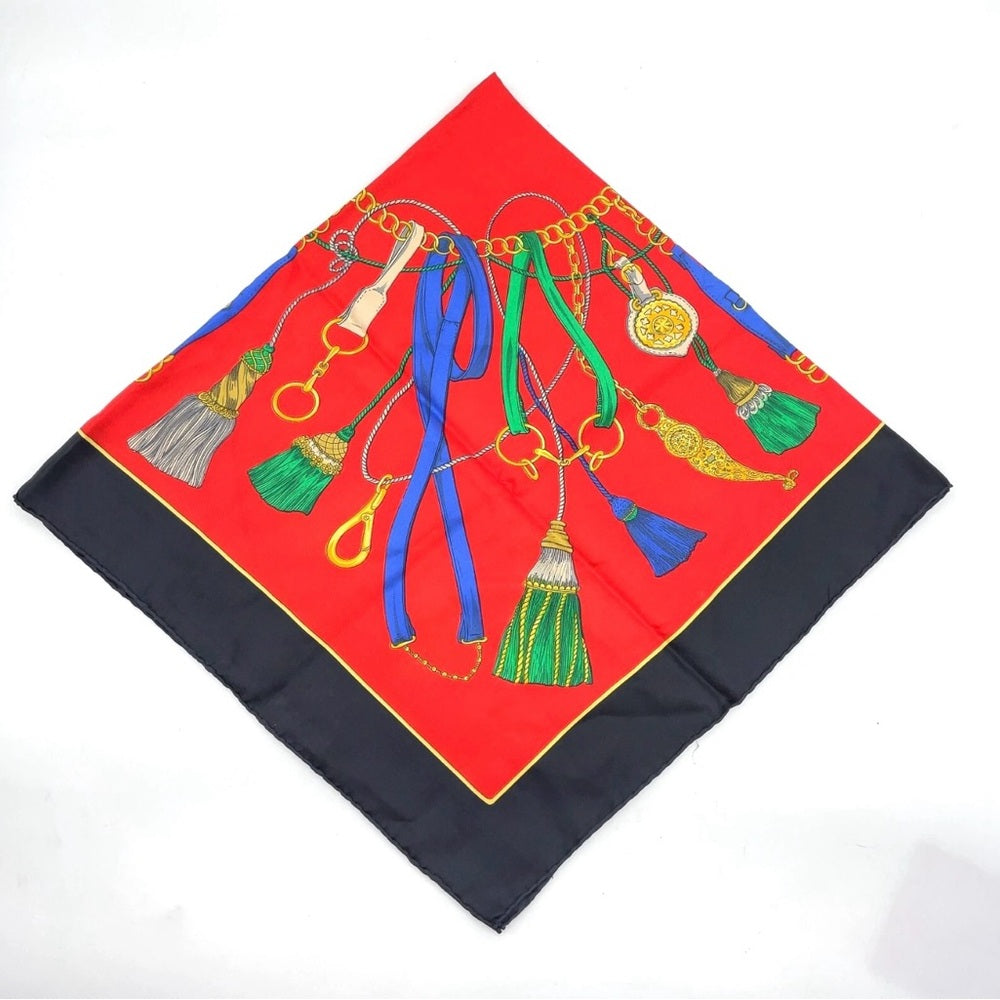 Celine Horse-bit 100% Silk Scarf with Gold Accents