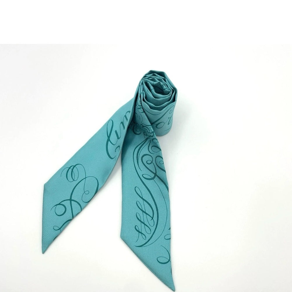 Hermes Aqua Twilly Exercice pour former la main Silk Scarf