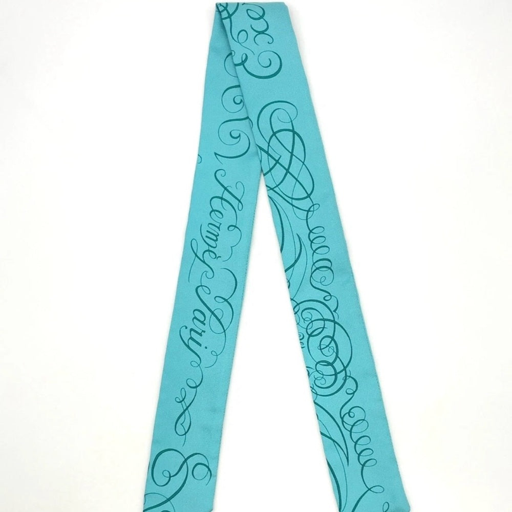 Hermes Aqua Twilly Exercice pour former la main Silk Scarf