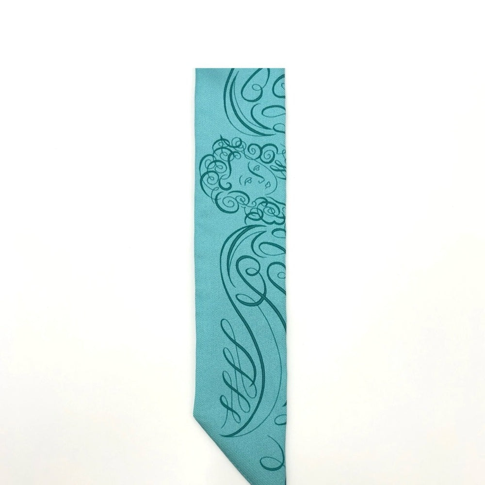 Hermes Aqua Twilly Exercice pour former la main Silk Scarf