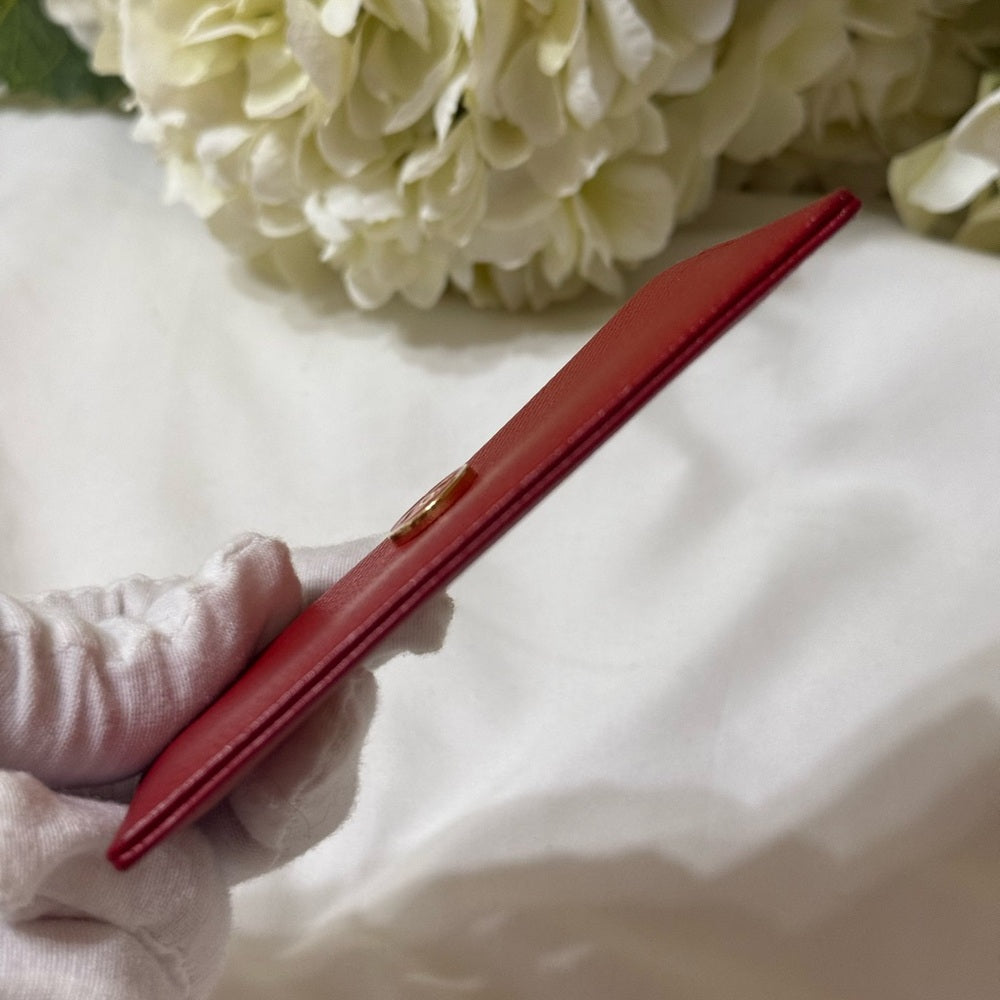 CHANEL COCO Button Scarlet Card Case