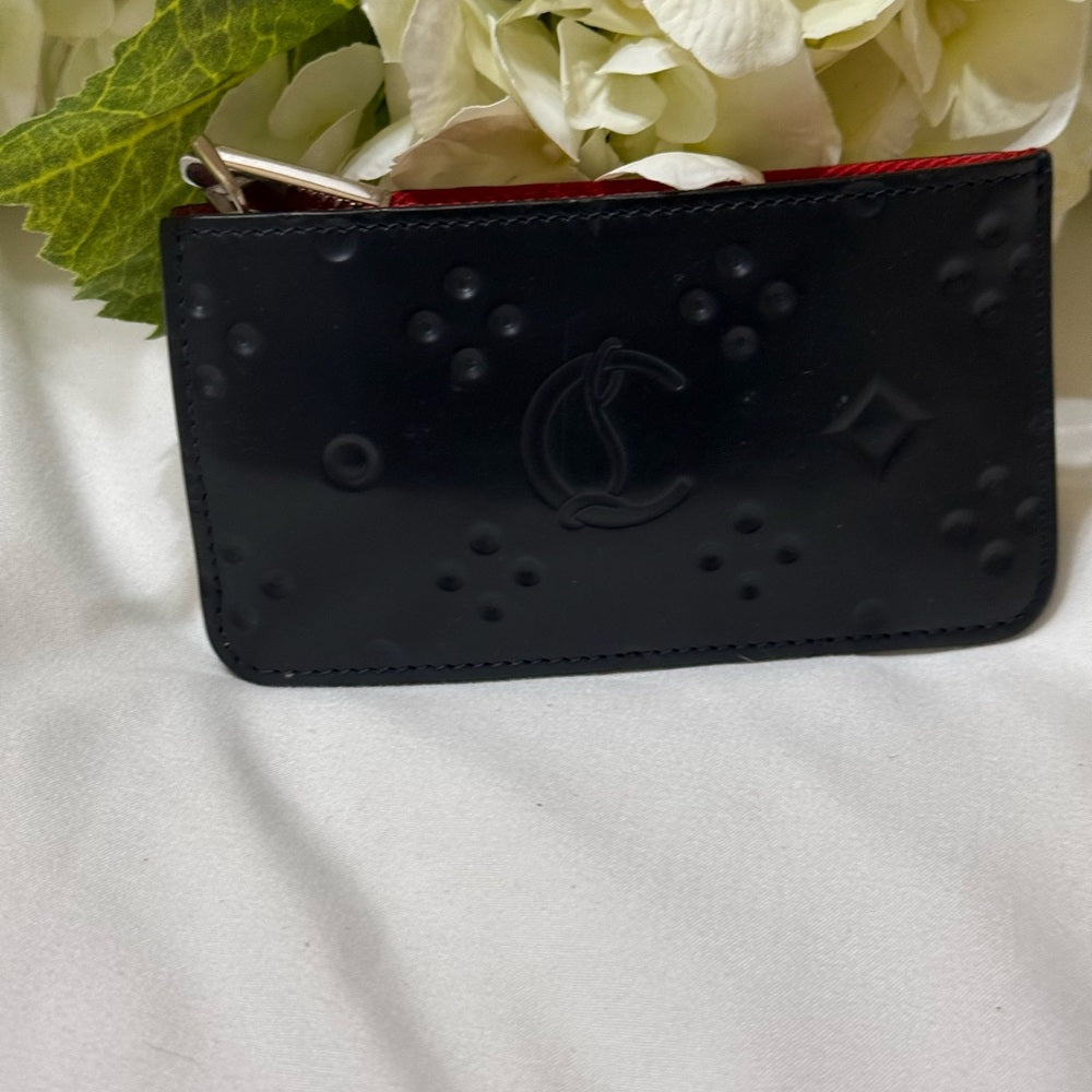 Christian Louboutin Black Leather Card Holder Wallet