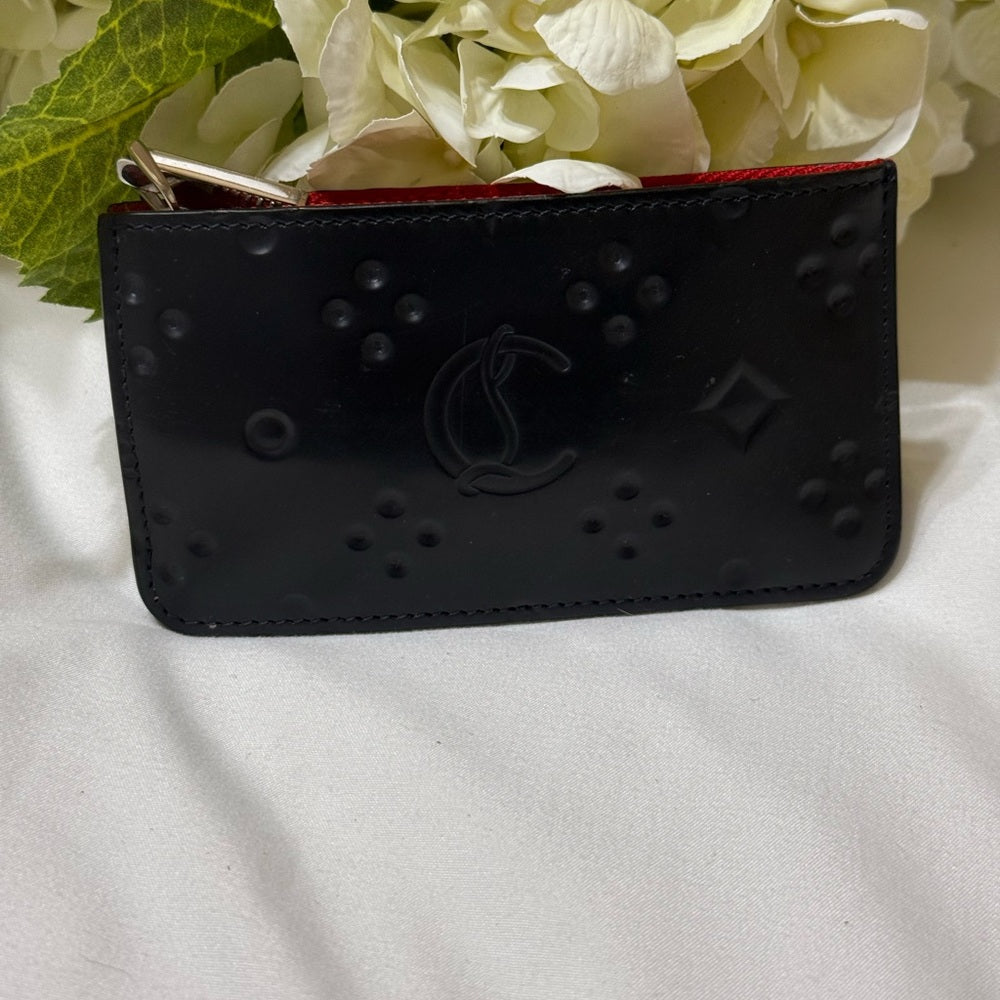 Christian Louboutin Black Leather Card Holder Wallet