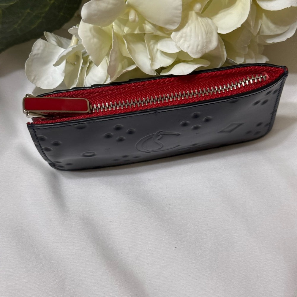 Christian Louboutin Black Leather Card Holder Wallet