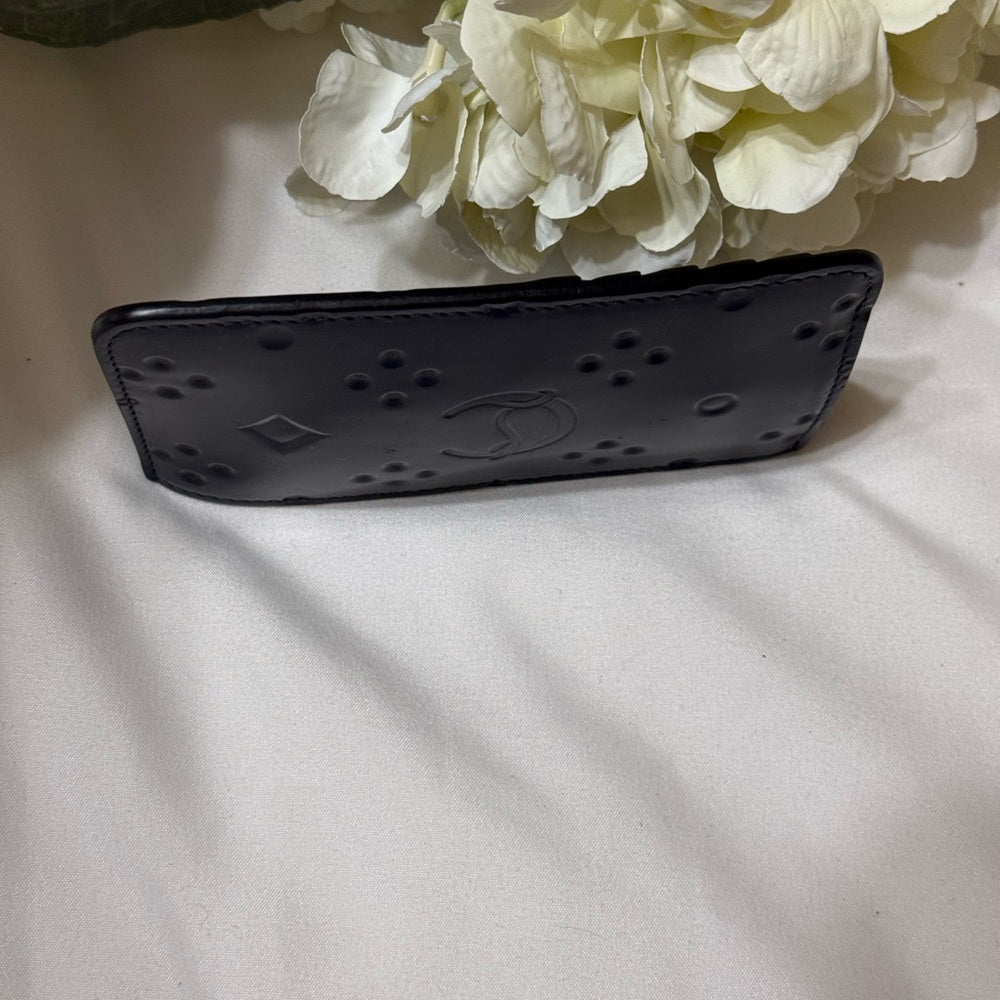 Christian Louboutin Black Leather Card Holder Wallet