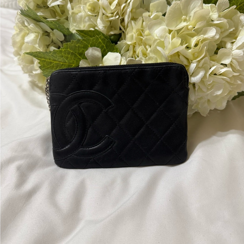 CHANEL Cambon CC Black Lambskin Pouch