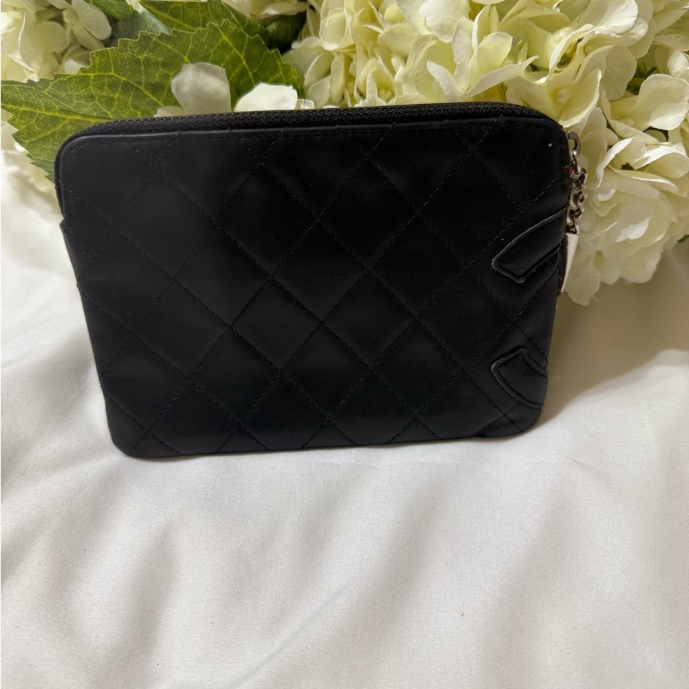 CHANEL Cambon CC Black Lambskin Pouch
