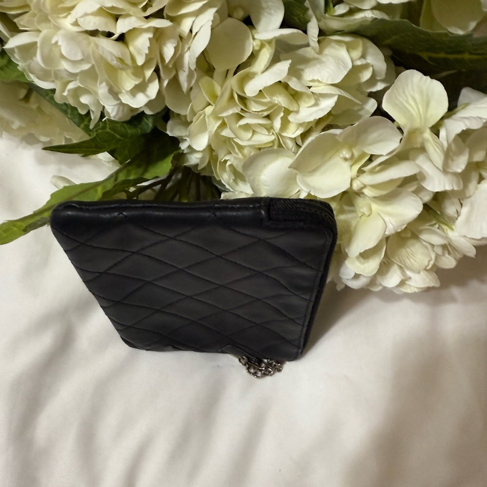 CHANEL Cambon CC Black Lambskin Pouch